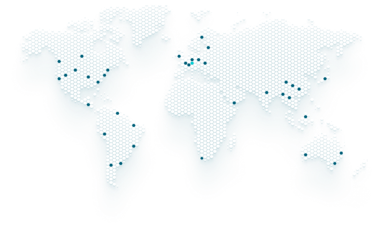 World map showing global network